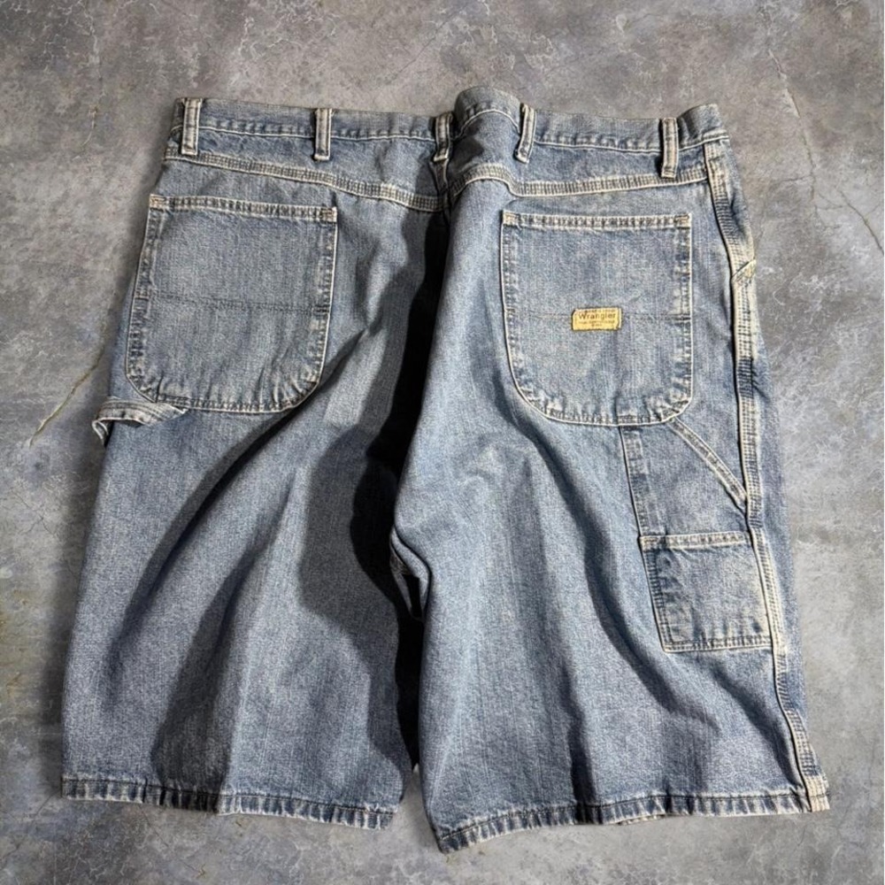 Wrangler Blue Denim Carpenter Jorts Shorts Relaxed Fit Workwear Skater Y2K